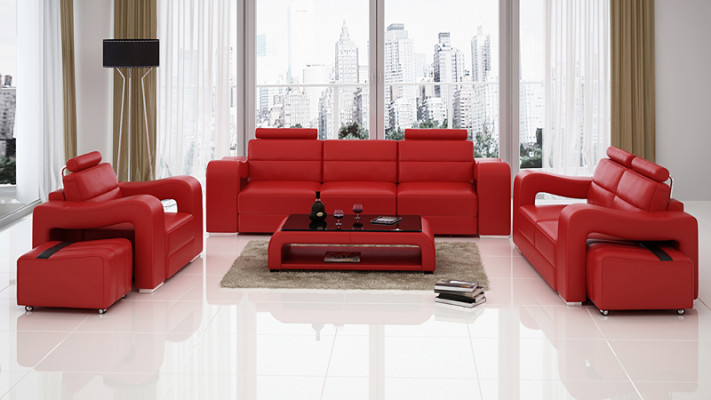 Living Leather Landscape Sofa Couch Set Corner Sofas Seating Sets New Upholstery