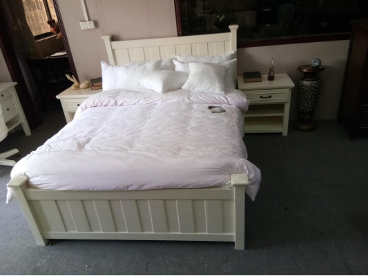 Classic double bed beds wood bed cottage style real wood