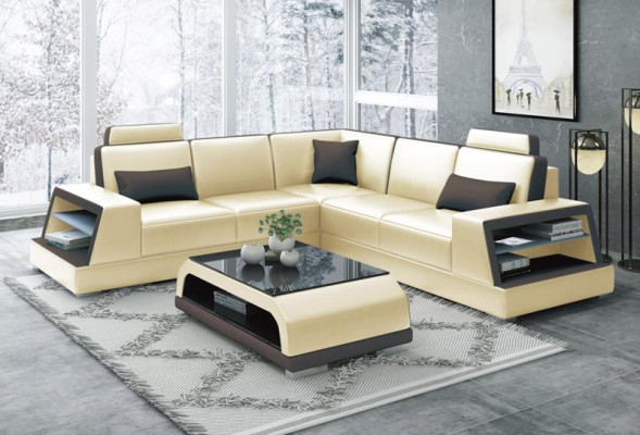 L-shaped sectional sofa G8045B corner sofa upholstered couch seat corner leather set modern.