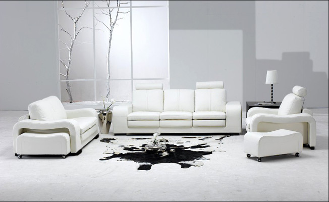 Leather sofa couch living landscape set design modern 3+2+1 seater sofa A1112