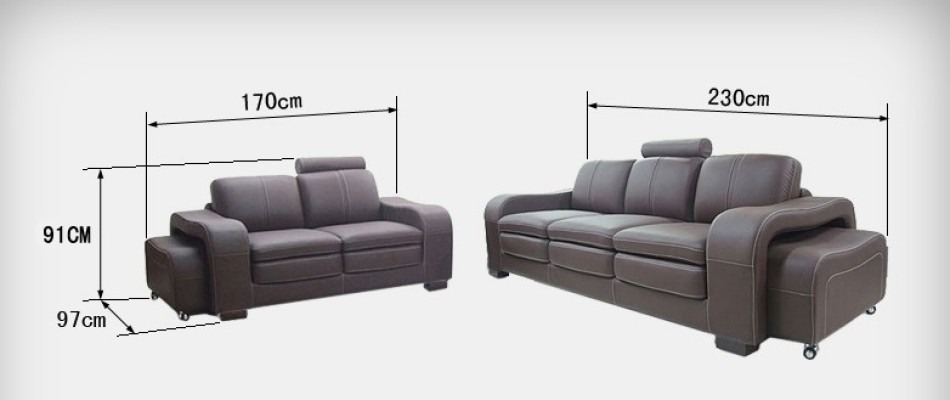 Leather sofa couch living landscape set design modern 3+2+1 seater sofa A1112