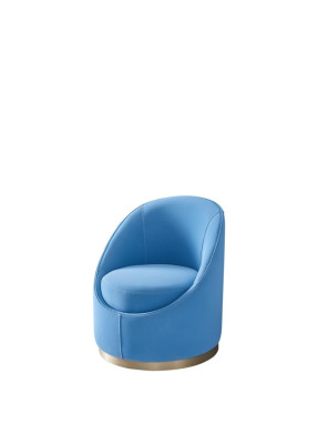 Blue Design Hotel Lounge Club Armchair Upholstered Chairs Living Room