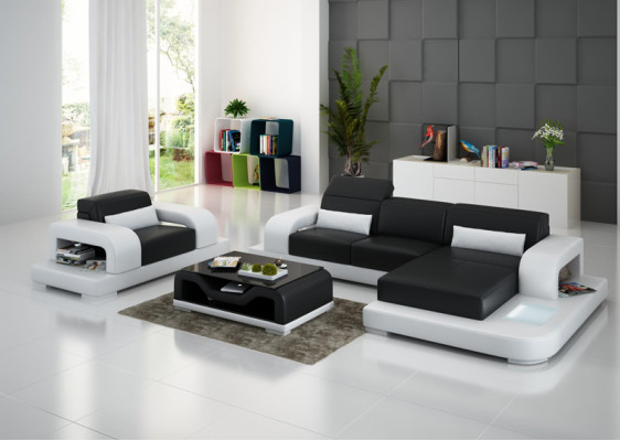 Leather Sofa Living Landscape Corner Sofa L-Shape Armchair Set Suite Modern Sofa G8006E