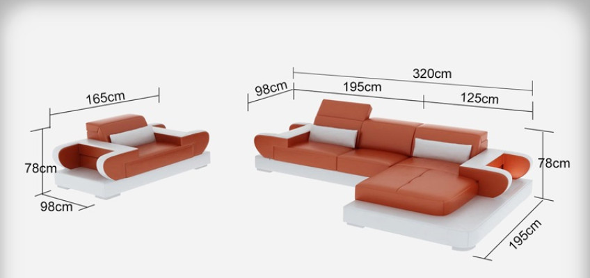 Design XXL Big Sofa Corner Sofa Leather Sofa Couch Armchair Upholstered Living Landscape G8002E