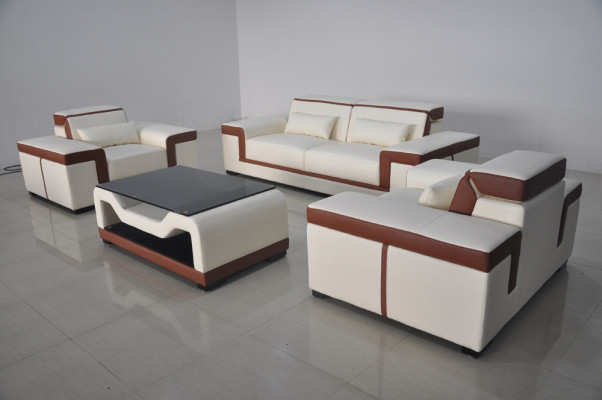 Sofa with USB Upholstered Leather Couch Seat Complete Set Modern Suite 3+2+1 Seater