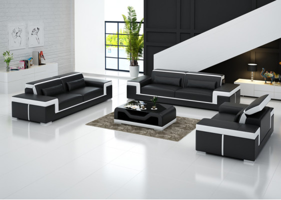 Sofa with USB Upholstered Leather Couch Seat Complete Set Modern Suite 3+2+1 Seater