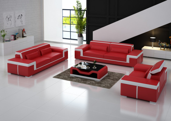 Sofa with USB Upholstered Leather Couch Seat Complete Set Modern Suite 3+2+1 Seater