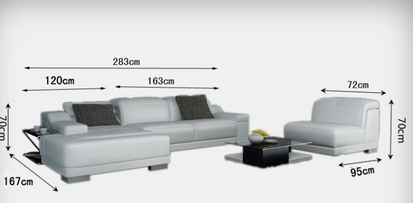 Leather sofa, sofa, couch, living area, corner sofa, corner suite, design + armchair K5002D
