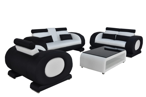 Sofa with USB Leather Seat 3+2+1 Complete Set Suite Designer Modern Upholstery New