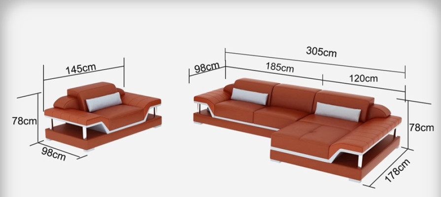 Design leather sofa couch upholstery corner living room set sofas new G8004F