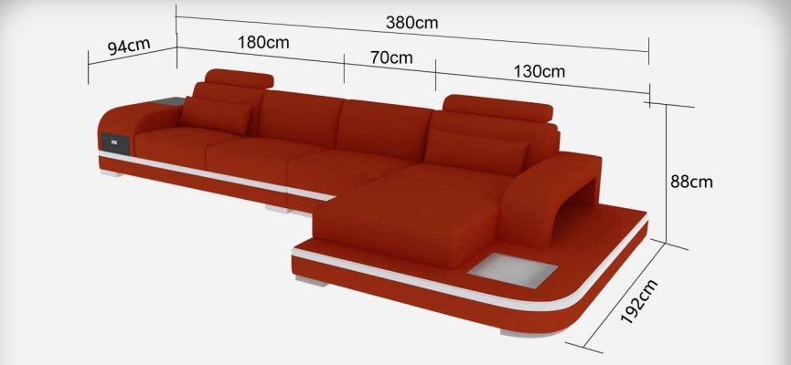 Modern elegant design L-shaped corner leather sofa for timeless living spaces
