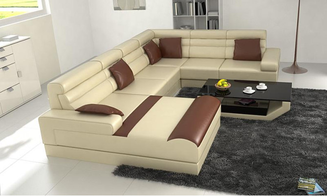 Corner sofa with USB living landscape XXL big couch upholstery set corner couches U-shaped