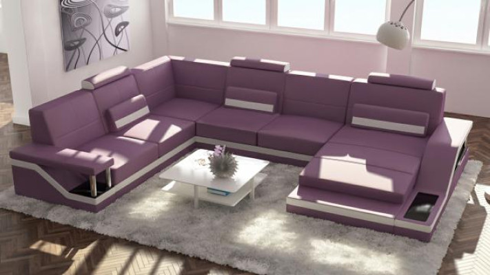 Designer living landscape U-shape with USB corner sofa upholstery set corner suite sofa