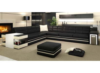 Sectional sofa couch upholstery leather living area corner set L leather sofa 3026