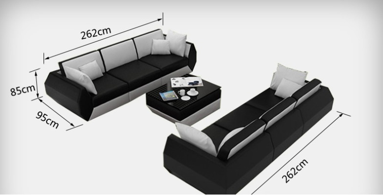 Leather Sofa Couch Sofa Set 3+3 Seater Suite Design Modern Sofa Set USB New