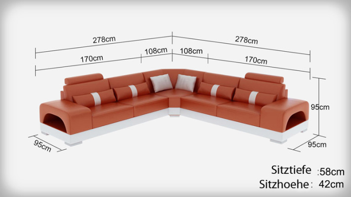 Exclusive L-shaped upholstered sofa Stylish design for your home