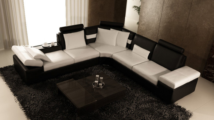Living room sofa leather sofa seating set modern multifunction couch USB