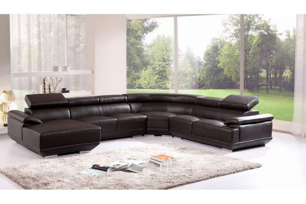 Living area leather corner sofa with USB, sofa couch upholstered corner suite.
