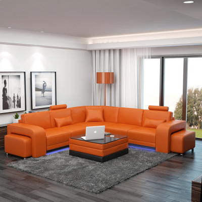 Leather sofa with USB living area corner sofa corner suite design modern sofa F3017B