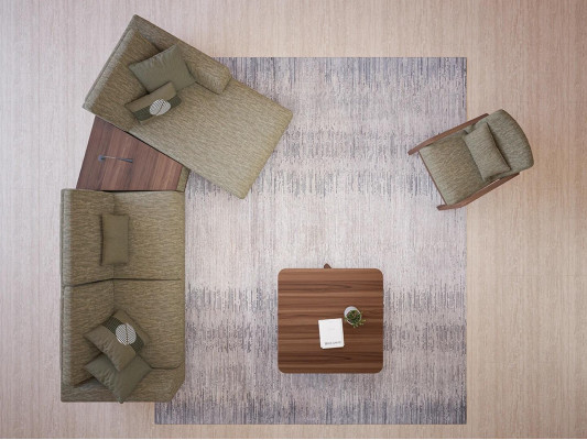 Living Room Set 2-Piece Complete Corner Sofa L-Shaped Relax Furniture Chair Modern Textile