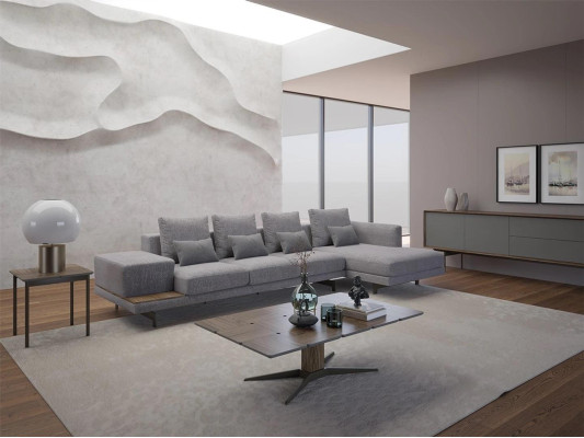 L-shaped corner sofa gray living room designer upholstered furniture corner furniture new