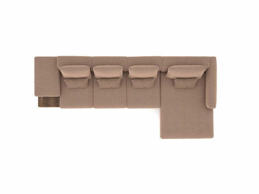 Luxury Beige Corner Sofa L-Shaped Upholstered Furniture Living Room Designer Setup