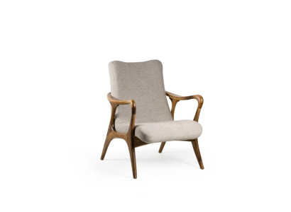 Living room armchair couch seat modern wood design textile upholstered armchair new