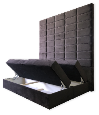 Double bed upholstered bed brown 180x200 beds luxury design furniture wall panel new