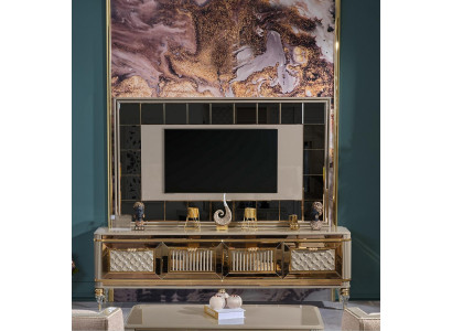 Wall to the living room TV stand TV stand in luxurious premium design made of stainless steel