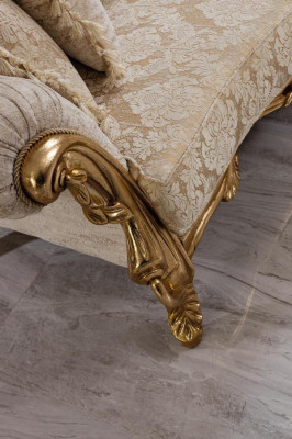 Chesterfield sofa and armchair in beige with high-quality luxury design