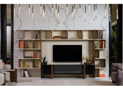 Wall units TV wall wood modern style shelf living room furniture cabinet RTV stand