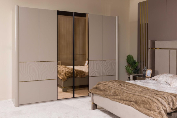 Wardrobe Closet Luxury Bedroom Wardrobes Furniture Taupe Wood
