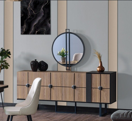 Luxury Dining Room Set Dining Table 6x Chairs Sideboard Dining Suite Set 8 pcs