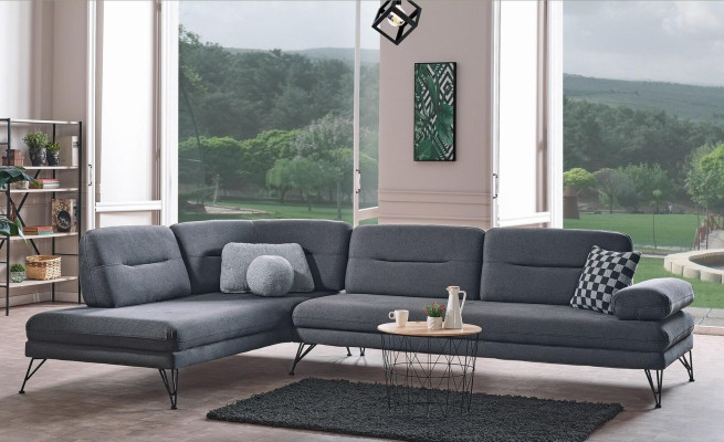 Corner sofa L-shape textile sectional couch sofa upholstery premium couch L-shape modern