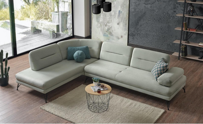Corner sofa living landscape, color gray, L-shaped sofa, new, living room corner sofa, luxury, new