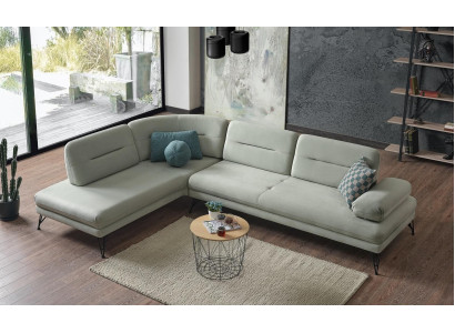 Corner sofa living landscape, color gray, L-shaped sofa, new, living room corner sofa, luxury, new