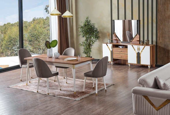 Luxury Dining Room Set Dining Table + 6x Chairs + Sideboard New Set 8 pcs