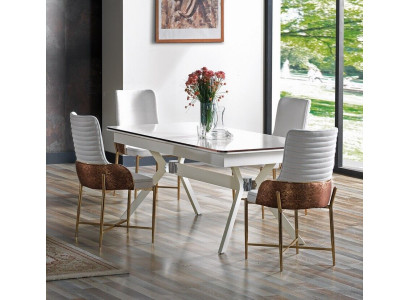 Dining room furniture set 6x chairs + dining table luxury furniture group new