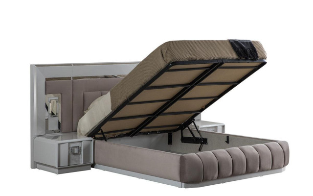 Bedroom Set Luxury Complete Bed 2x Nightstand Modern Furniture 3 Pieces New