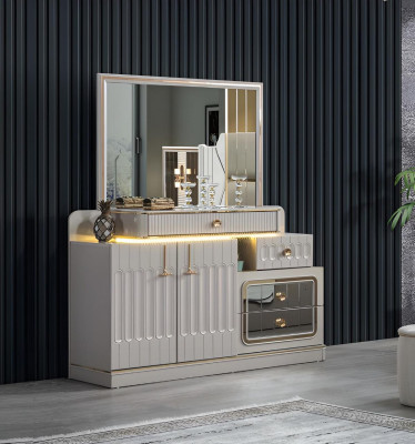 Luxury dresser with mirror bedroom furniture style white sideboard furniture