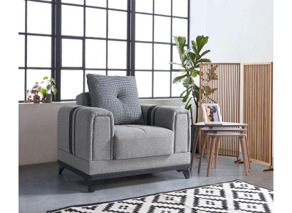 Design Seat Luxury Armchair Relax Textile Gray Armchair Lounge Club Modern Luxury