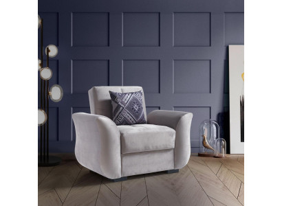 Design Lounge Luxury Armchair Relax Textile White Chair Modern Recliner