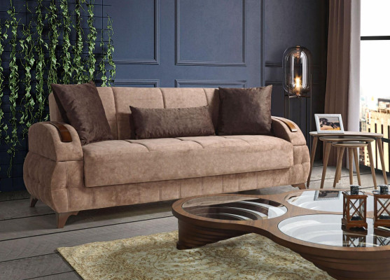 Designer sofa set 3+2+1+1 seater couch upholstery seat cushion brown set