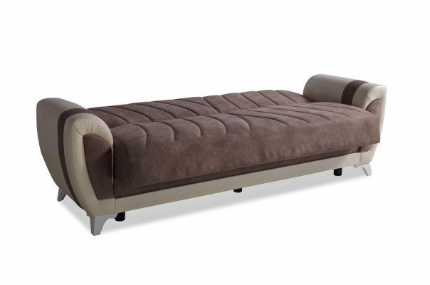 Sleeper Sofa Upholstery 3+2+1+1 Seater Textile Sofa Armchair Complete Set Brown