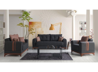 Gray sofa set 3+2+1 seater sofa complete set relaxation armchair 3-piece.