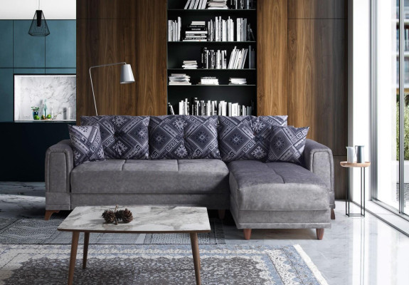 Corner sofa living area gray L-shape corner sofa living room corner sofa modern