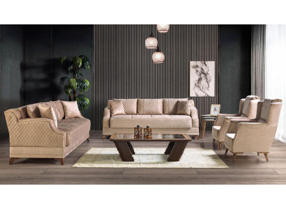 Sofa set 3+2+1+1 seater armchair set modern relax furniture beige luxury