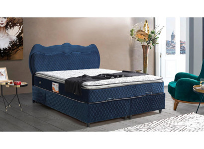 Bed design beds luxury blue upholstery bedroom furniture luxury modern box spring