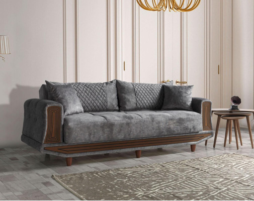 Sofa set 3+2+1+1 seater textile wood sofa 3-seater modern armchair complete set