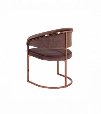 Brown luxury dining chair modern upholstered seat textile furniture new